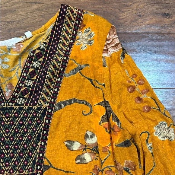 Sundance Mustard Floral Tunic - Etana - Picture 9 of 14